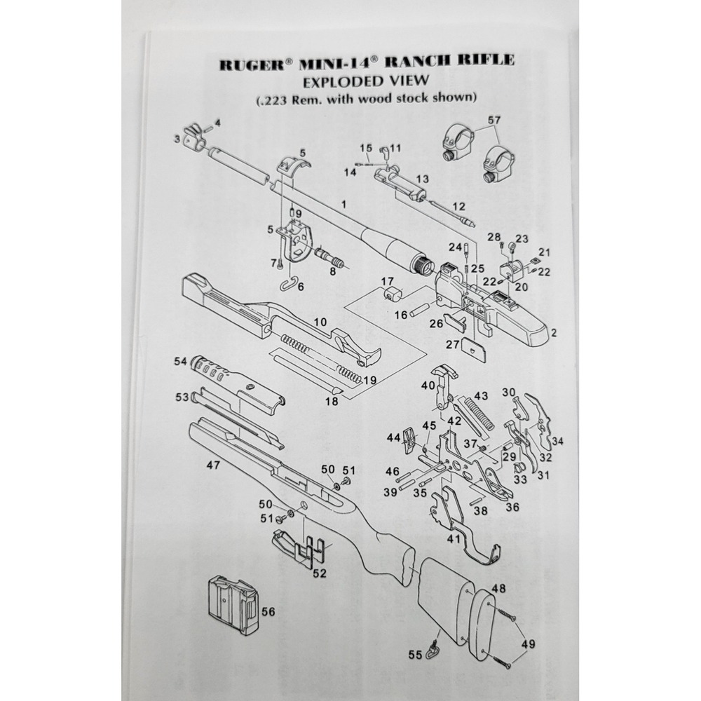 Ruger Instruction Manual For A Ruger Mini-14 Ranch & Mini Thirty Rifles - Picture 4 of 6